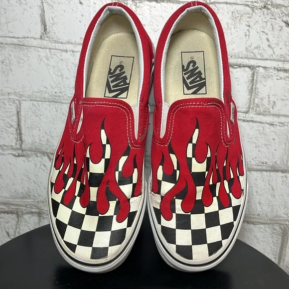 Vans Classic Slip on Drip Red black/white checkerboard - Picture 5 of 10